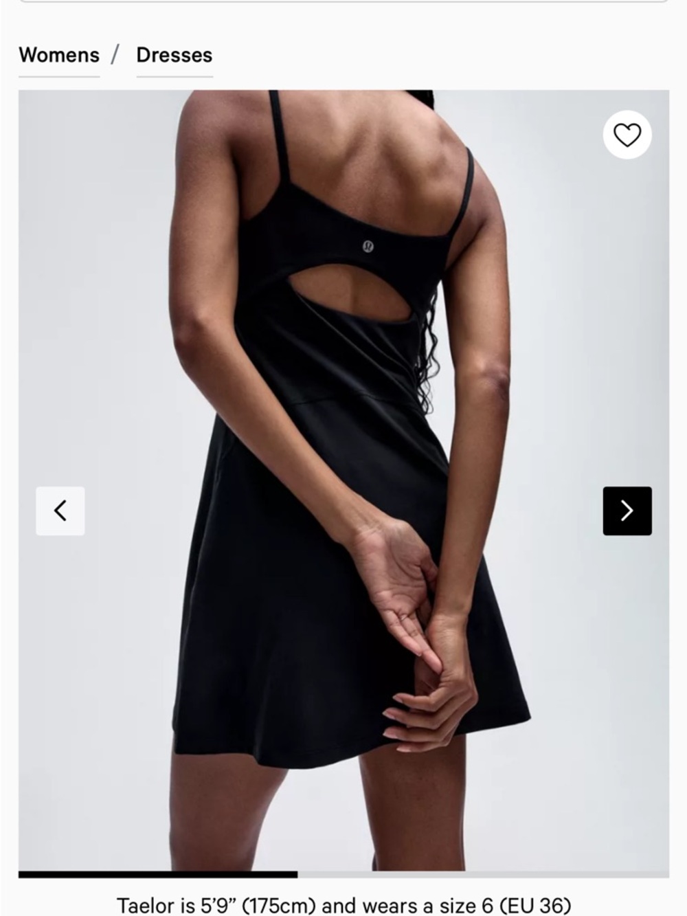 lululemon athletica Black Spaghetti-Strap Align Active Dress
